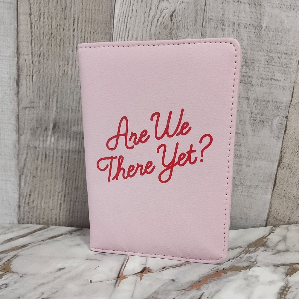 🌷Yes Studio Pink "Are We There Yet?" Faux Leather Passport Holder🌷NWOT